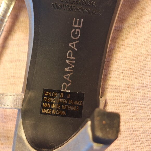 Platform Strappy Silver Rhinestone Heels 8M - Picture 8 of 8